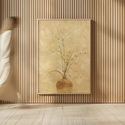 Flowering Plum by Cheri Blum. shown as over sized large wall art. Available as an archival giclee rolled canvas, fine art paper, or poster print. SKU 6952h.