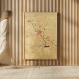 Flowering Quince by Cheri Blum. shown as over sized large wall art. Available as an archival giclee rolled canvas, fine art paper, or poster print. SKU 6950h.