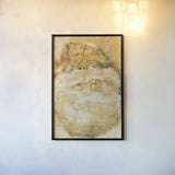 Fresco Santa by Cheri Blum. shown as a paper print in a black flame. Available as a archival giclee rolled canvas, fine art paper, or poster print. SKU 90508h.