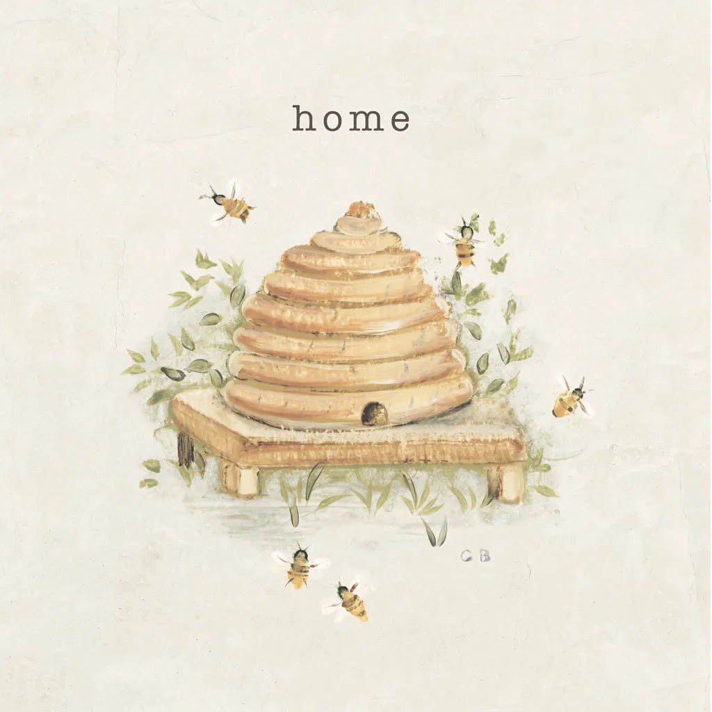 Garden Bees by Cheri Blum. SKU 71381a. Archival Giclee Fine art print for wall decor.