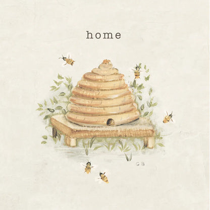 Garden Bees by Cheri Blum. SKU 71381a. Archival Giclee Fine art print for wall decor.