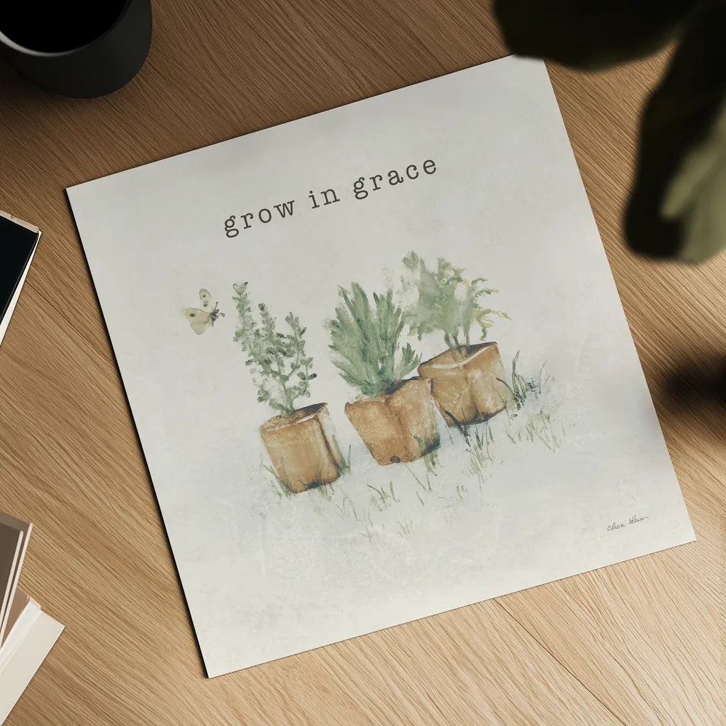 Garden Plants Grace by Cheri Blum. Shown as a detailed flat fine art print, highlighting archival giclee quality. Available as an archival giclee rolled canvas, fine art paper, or poster print. SKU 91499a.