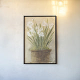 Garden White Narcissus by Cheri Blum. shown as a paper print in a black flame. Available as a archival giclee rolled canvas, fine art paper, or poster print. SKU 6942h.