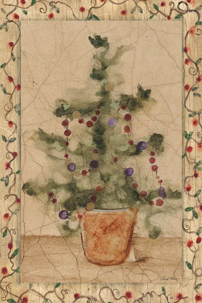 Garland Topiary by Cheri Blum. SKU 7049h. Archival Giclee Fine art print for wall decor.