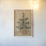 Garland Topiary by Cheri Blum. shown as a paper print in a white frame. Available as a archival giclee rolled canvas, fine art paper, or poster print. SKU 7049h.