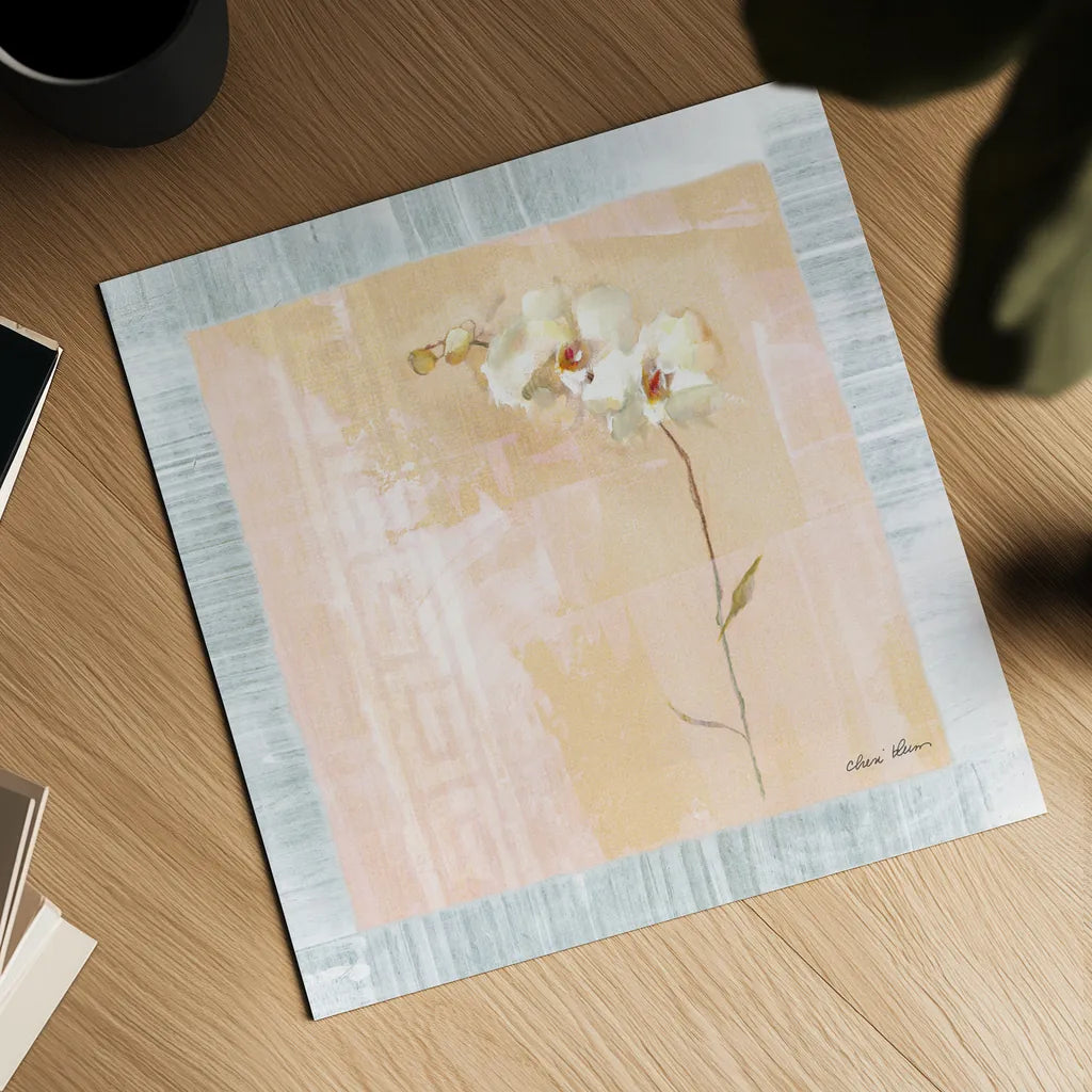 Graceful Orchids IV by Cheri Blum. Shown as a detailed flat fine art print, highlighting archival giclee quality. Available as an archival giclee rolled canvas, fine art paper, or poster print. SKU 7483a.