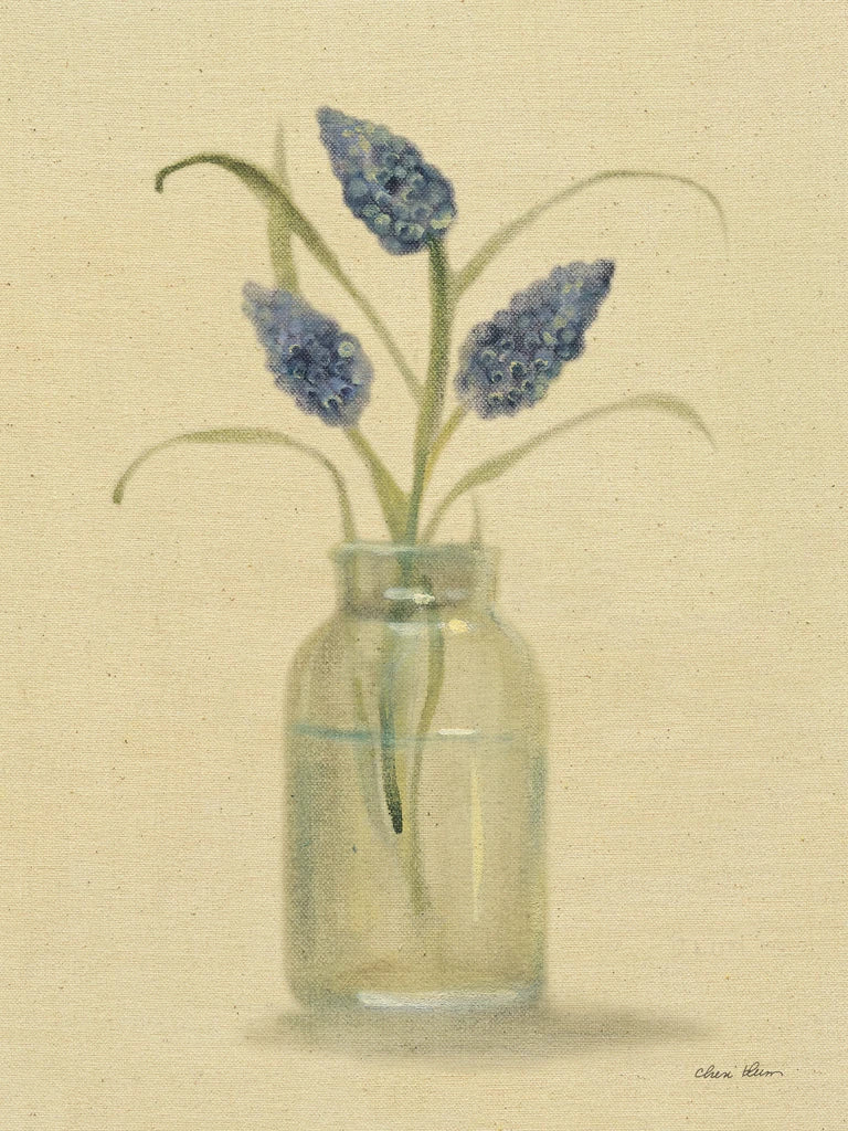 Grape Hyacinth in a Glass Vase by Cheri Blum