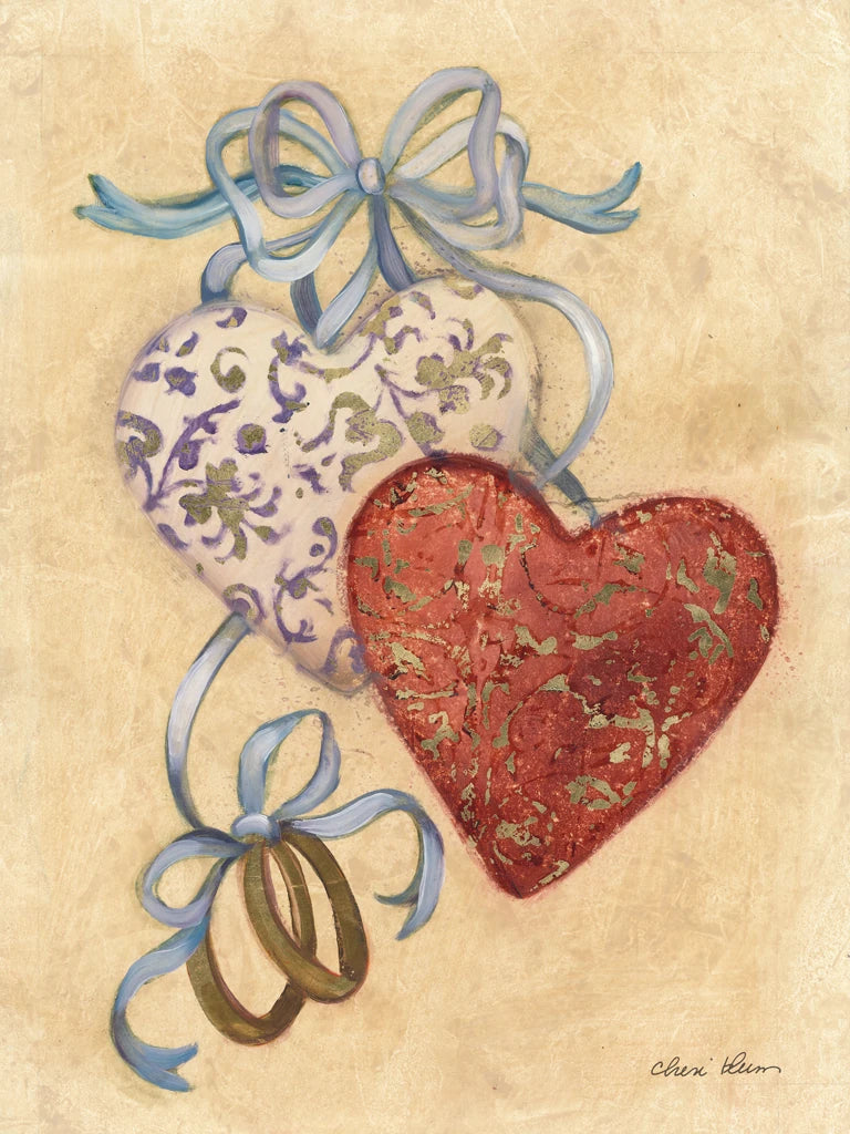 Hearts and Ribbons III by Cheri Blum