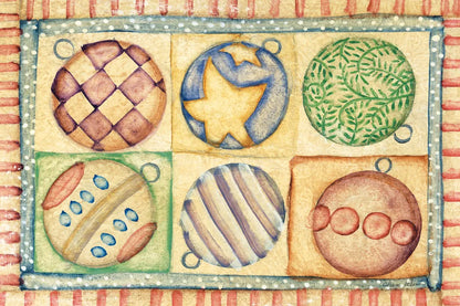 Holiday Ornaments by Cheri Blum. SKU 90778i. Archival Giclee Fine art print for wall decor.