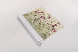 Hollyhocks Row Cool by Cheri Blum. shown as a rolled paper print. Available as archival giclee rolled canvas, fine art paper, or poster print. SKU 18509i.