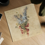 Lilac with Red Ribbon by Cheri Blum. Shown as a detailed flat fine art print, highlighting archival giclee quality. Available as an archival giclee rolled canvas, fine art paper, or poster print. SKU 7392a.