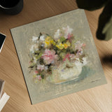 Mini Summer Garden Bouquet I by Cheri Blum. Shown as a detailed flat fine art print, highlighting archival giclee quality. Available as an archival giclee rolled canvas, fine art paper, or poster print. SKU 7523a.