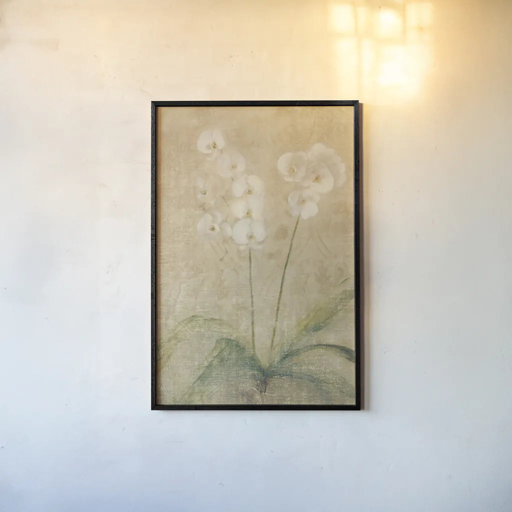 Orchid by Cheri Blum. shown as a paper print in a black flame. Available as a archival giclee rolled canvas, fine art paper, or poster print. SKU 6801h.