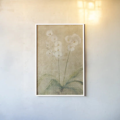 Orchid by Cheri Blum. shown as a paper print in a white frame. Available as a archival giclee rolled canvas, fine art paper, or poster print. SKU 6801h.
