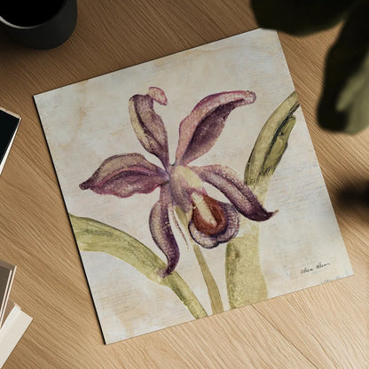 Orchid IV by Cheri Blum. Shown as a detailed flat fine art print, highlighting archival giclee quality. Available as an archival giclee rolled canvas, fine art paper, or poster print. SKU 90731a.