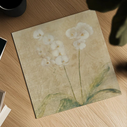 Orchid Square by Cheri Blum. Shown as a detailed flat fine art print, highlighting archival giclee quality. Available as an archival giclee rolled canvas, fine art paper, or poster print. SKU 62414a.