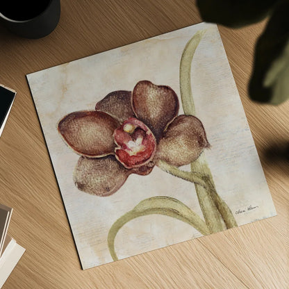 Orchid V by Cheri Blum. Shown as a detailed flat fine art print, highlighting archival giclee quality. Available as an archival giclee rolled canvas, fine art paper, or poster print. SKU 90732a.