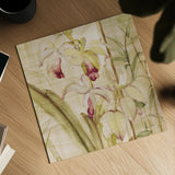 Orchids II Crop by Cheri Blum. Shown as a detailed flat fine art print, highlighting archival giclee quality. Available as an archival giclee rolled canvas, fine art paper, or poster print. SKU 90127a.