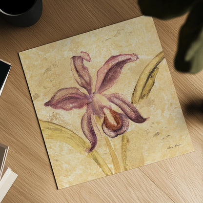 Petite Orchid IV by Cheri Blum. Shown as a detailed flat fine art print, highlighting archival giclee quality. Available as an archival giclee rolled canvas, fine art paper, or poster print. SKU 7189a.