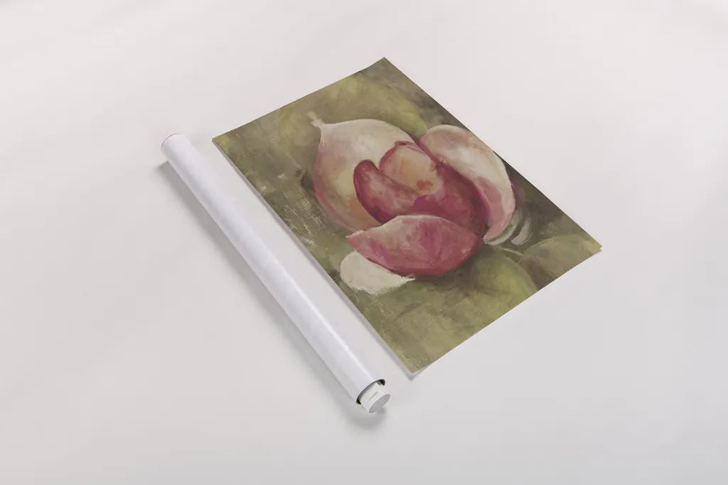 Pink Blossom Crop by Cheri Blum. shown as a rolled paper print. Available as archival giclee rolled canvas, fine art paper, or poster print. SKU 90129h.