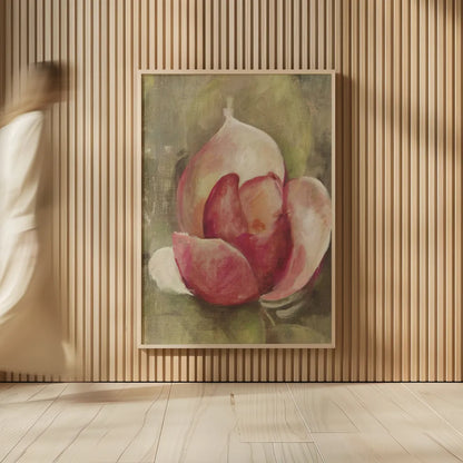 Pink Blossom Crop by Cheri Blum. shown as over sized large wall art. Available as an archival giclee rolled canvas, fine art paper, or poster print. SKU 90129h.