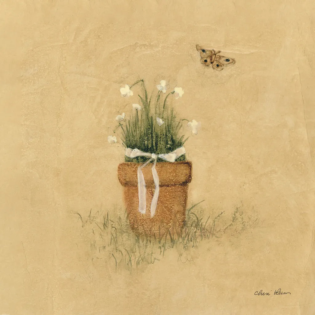 Potted Flowers by Cheri Blum. SKU 89469a. Archival Giclee Fine art print for wall decor.