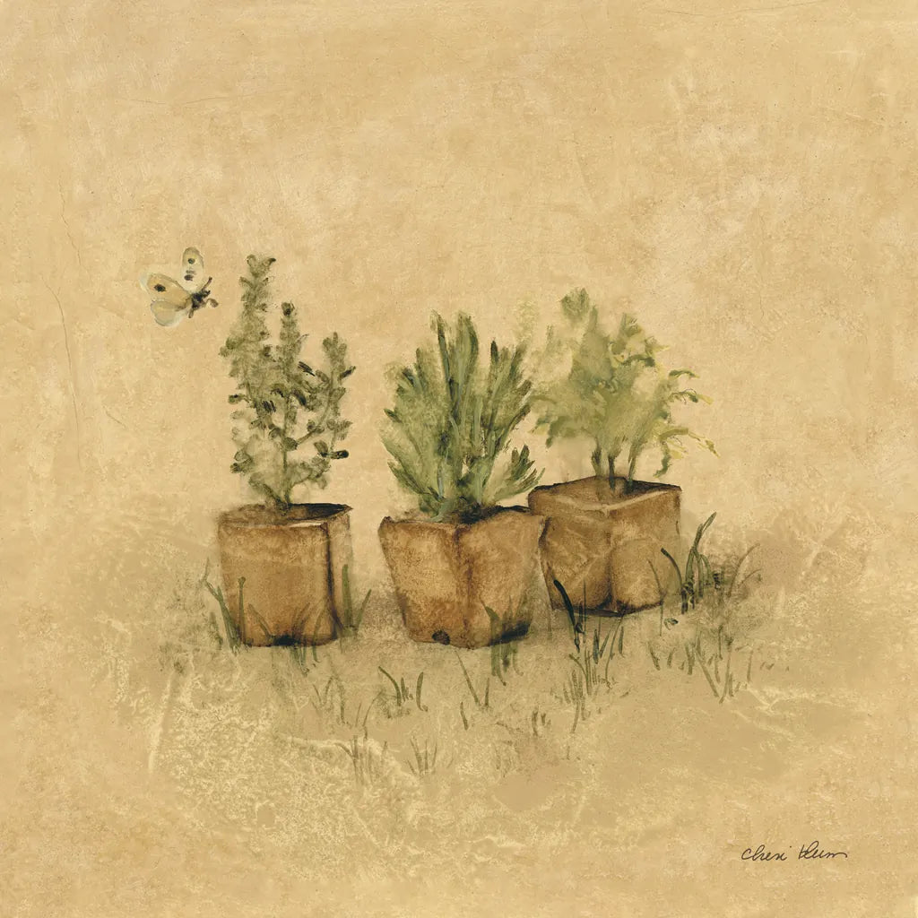 Potted Plants by Cheri Blum. SKU 89470a. Archival Giclee Fine art print for wall decor.