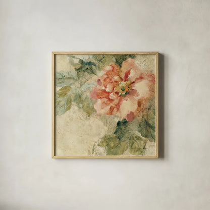 Provence Rose Crop II by Cheri Blum. Shown in a natural wood glass frame for a timeless modern aesthetic. Available as an archival giclee rolled canvas, fine art paper, or poster print. SKU 90754a.