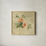 Provence Rose I by Cheri Blum. Shown in a natural wood glass frame for a timeless modern aesthetic. Available as an archival giclee rolled canvas, fine art paper, or poster print. SKU 8219a.