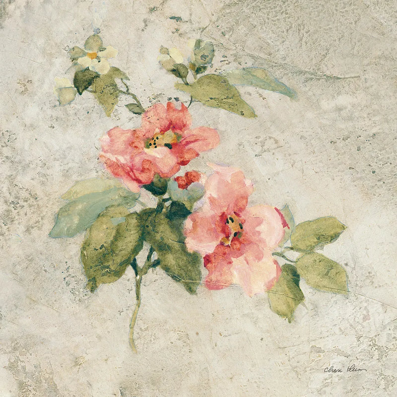 Provence Rose I Red and Neutral by Cheri Blum. SKU 24462a. Archival Giclee Fine art print for wall decor.