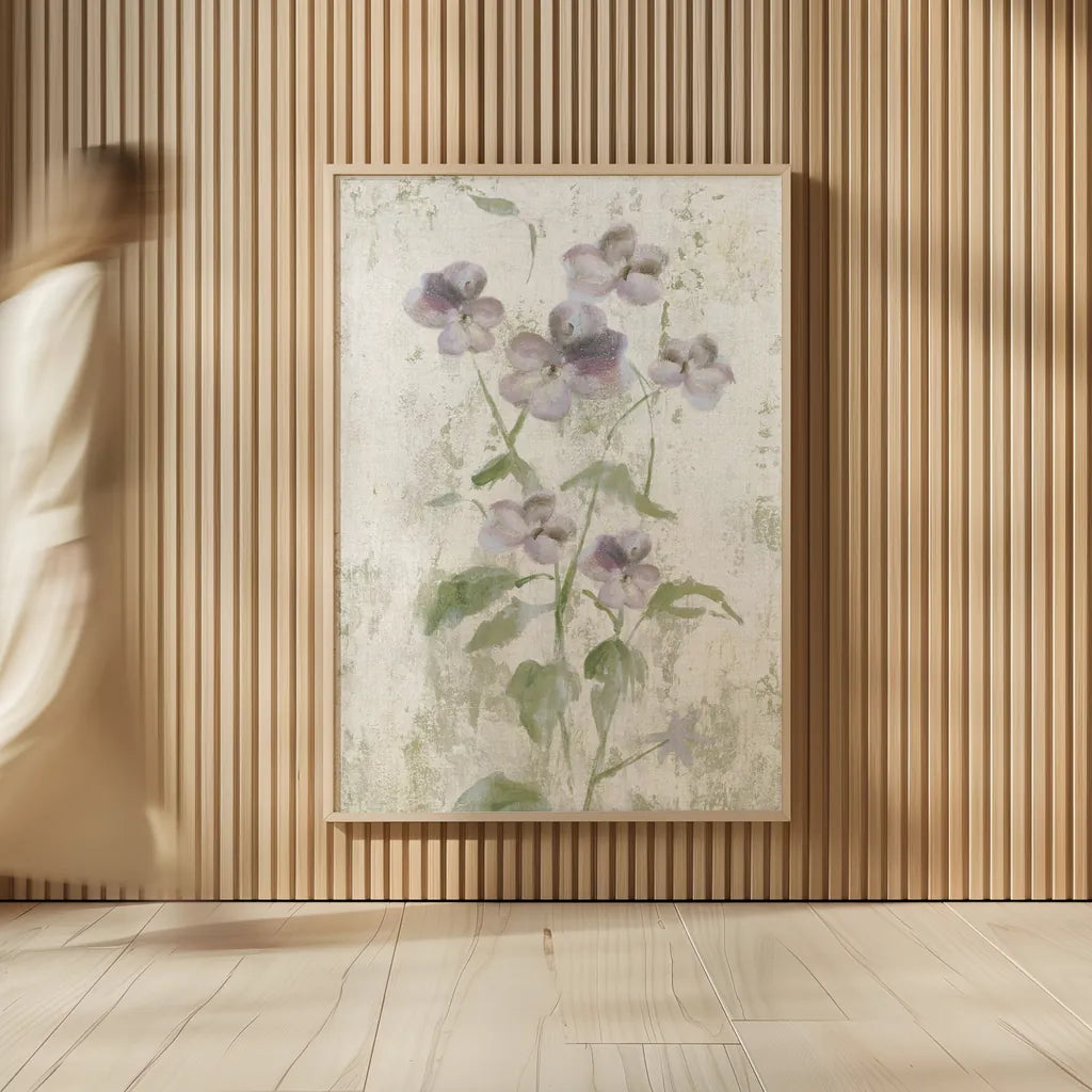 Purple Field Flowers Crop by Cheri Blum. shown as over sized large wall art. Available as an archival giclee rolled canvas, fine art paper, or poster print. SKU 88536h.