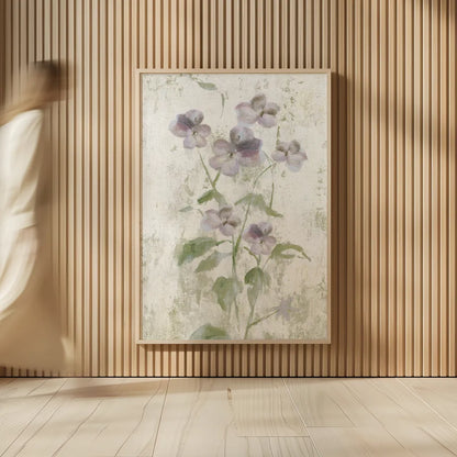 Purple Field Flowers Crop by Cheri Blum. shown as over sized large wall art. Available as an archival giclee rolled canvas, fine art paper, or poster print. SKU 88536h.