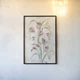 Red Field Flowers Crop by Cheri Blum. shown as a paper print in a black flame. Available as a archival giclee rolled canvas, fine art paper, or poster print. SKU 88535h.