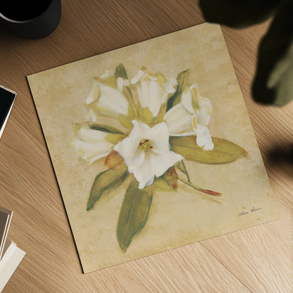 Rhododendron Crop by Cheri Blum. Shown as a detailed flat fine art print, highlighting archival giclee quality. Available as an archival giclee rolled canvas, fine art paper, or poster print. SKU 7112a.