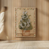 Ribboned Topiary by Cheri Blum. shown as over sized large wall art. Available as an archival giclee rolled canvas, fine art paper, or poster print. SKU 7051h.