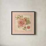 Rose Acanthus II by Cheri Blum. Shown in a sleek black glass frame for a contemporary gallery look. Available as an archival giclee rolled canvas, fine art paper, or poster print. SKU 8112a.