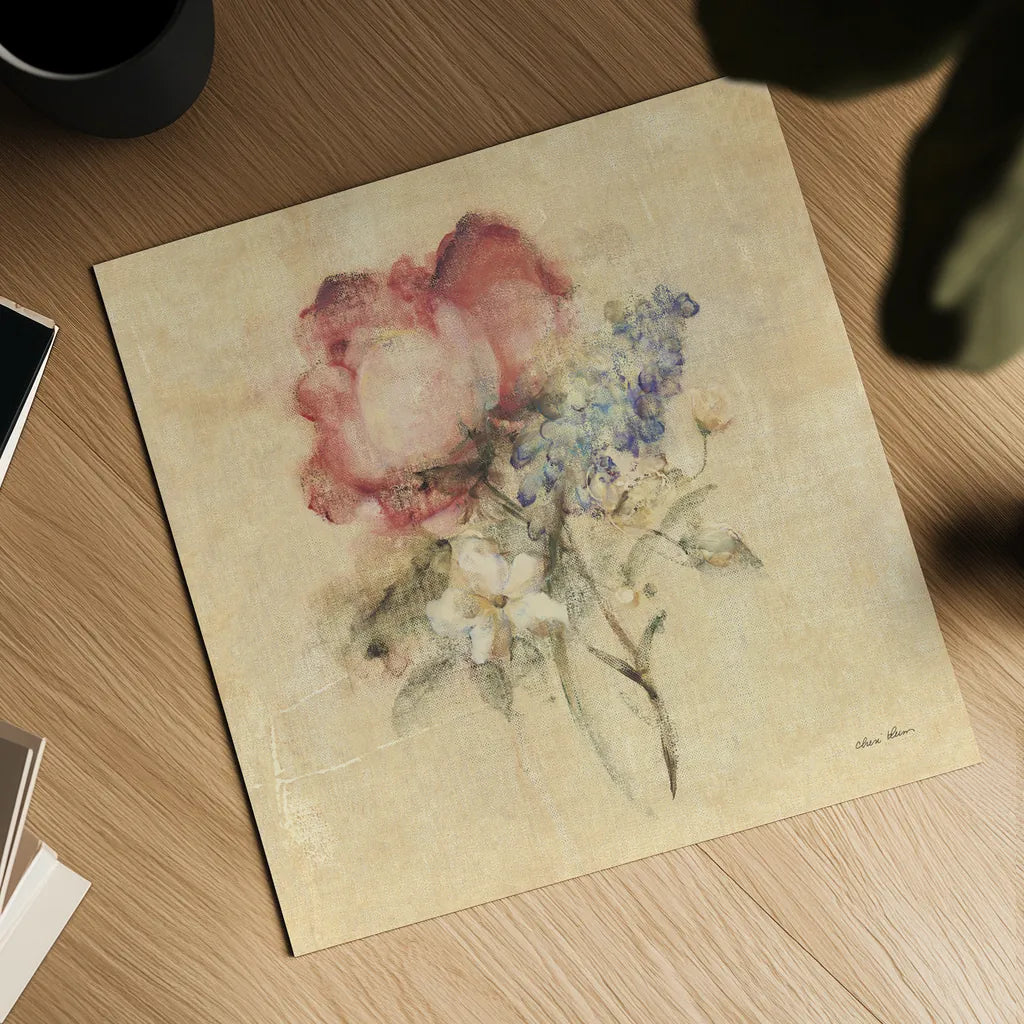 Rose Nosegay by Cheri Blum. Shown as a detailed flat fine art print, highlighting archival giclee quality. Available as an archival giclee rolled canvas, fine art paper, or poster print. SKU 88375a.