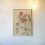 Southern Floral I by Cheri Blum. shown as a paper print in a natural frame. Available as a archival giclee rolled canvas, fine art paper, or poster print. SKU 7472h.