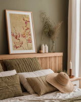 Southern Floral I by Cheri Blum. shown as a paper print in a natural frame. Available as a archival giclee rolled canvas, fine art paper, or poster print. SKU 7473h.
