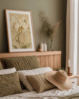 Southern Floral I by Cheri Blum. shown as a paper print in a natural frame. Available as a archival giclee rolled canvas, fine art paper, or poster print. SKU 7475h.