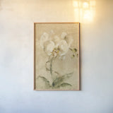 Southern Floral I by Cheri Blum. shown as a paper print in a natural frame. Available as a archival giclee rolled canvas, fine art paper, or poster print. SKU 7475h.