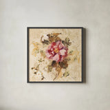 Spring Roses I by Cheri Blum. Shown in a sleek black glass frame for a contemporary gallery look. Available as an archival giclee rolled canvas, fine art paper, or poster print. SKU 7429a.