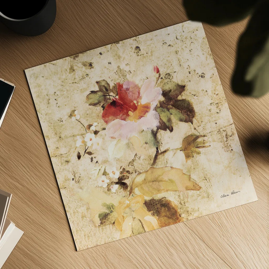 Spring Roses IV by Cheri Blum. Shown as a detailed flat fine art print, highlighting archival giclee quality. Available as an archival giclee rolled canvas, fine art paper, or poster print. SKU 7432a.