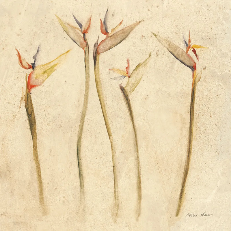 Stems of Bird of Paradise by Cheri Blum. SKU 7297a. Archival Giclee Fine art print for wall decor.