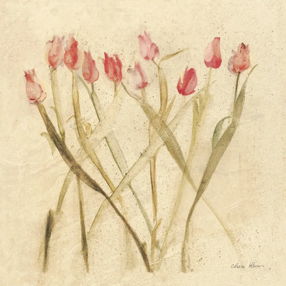 Stems of Red Tulips by Cheri Blum. SKU 7295a. Archival Giclee Fine art print for wall decor.
