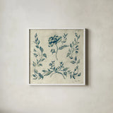 Swedish Tile I by Cheri Blum. Shown in a crisp white glass frame for a clean and minimalist style. Available as an archival giclee rolled canvas, fine art paper, or poster print. SKU 26607a.