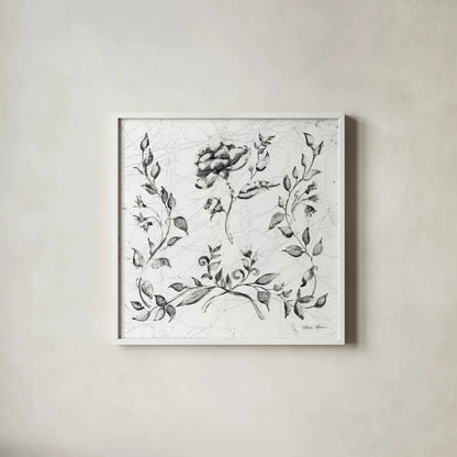 Swedish Tile I BW by Cheri Blum. Shown in a crisp white glass frame for a clean and minimalist style. Available as an archival giclee rolled canvas, fine art paper, or poster print. SKU 90541a.