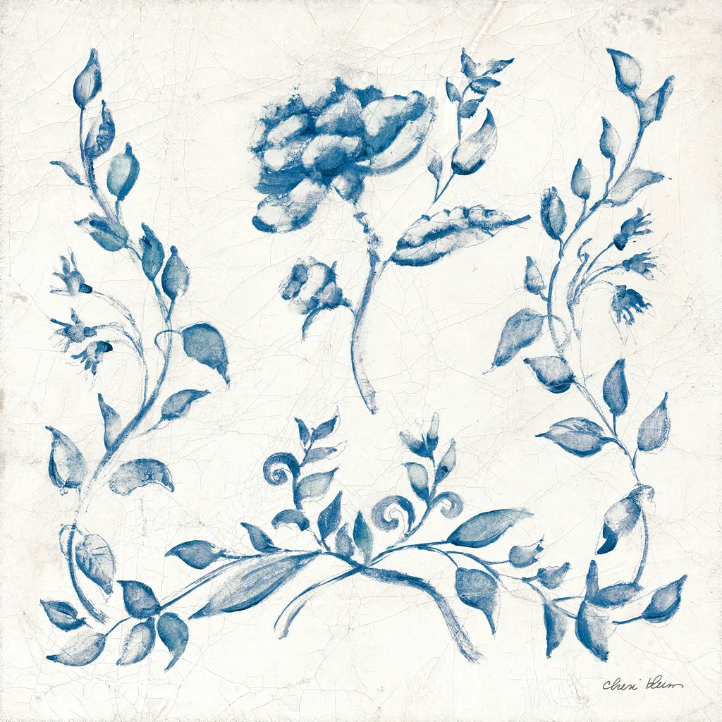 Swedish Tile I Blue by Cheri Blum. SKU 90545a. Archival Giclee Fine art print for wall decor.