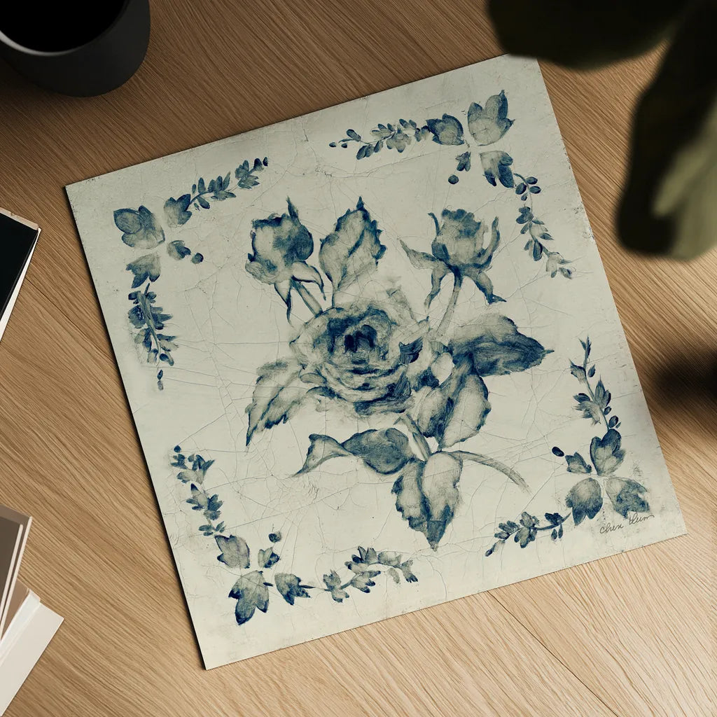 Swedish Tile II by Cheri Blum. Shown as a detailed flat fine art print, highlighting archival giclee quality. Available as an archival giclee rolled canvas, fine art paper, or poster print. SKU 26608a.