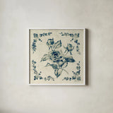 Swedish Tile II by Cheri Blum. Shown in a crisp white glass frame for a clean and minimalist style. Available as an archival giclee rolled canvas, fine art paper, or poster print. SKU 26608a.